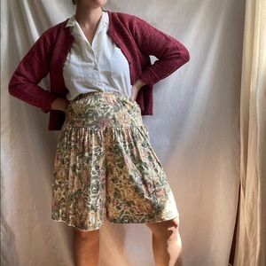 Vintage Wide Leg Floral Shorts